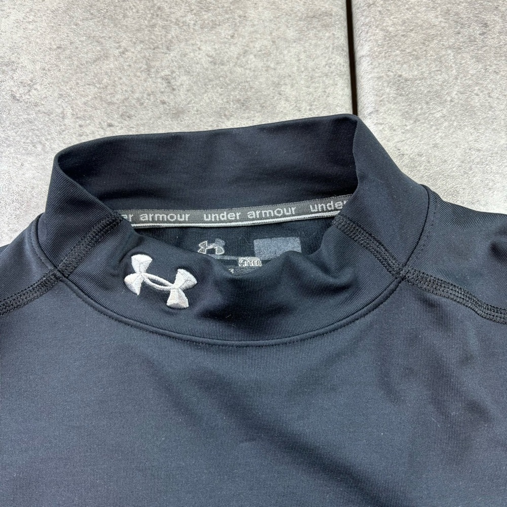 Black under armour fitted cold gear mockneck compression long sleeve shirt - Picture 2 of 5